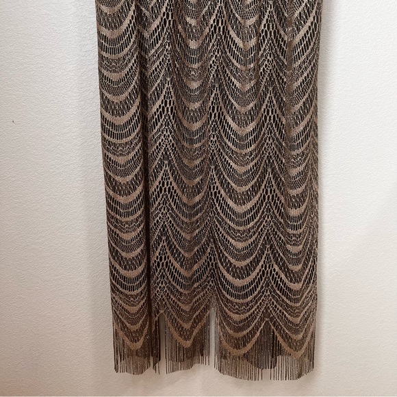 S.L. Fashions Women's Metallic Blouson Crochet Dress - Picture 4 of 9